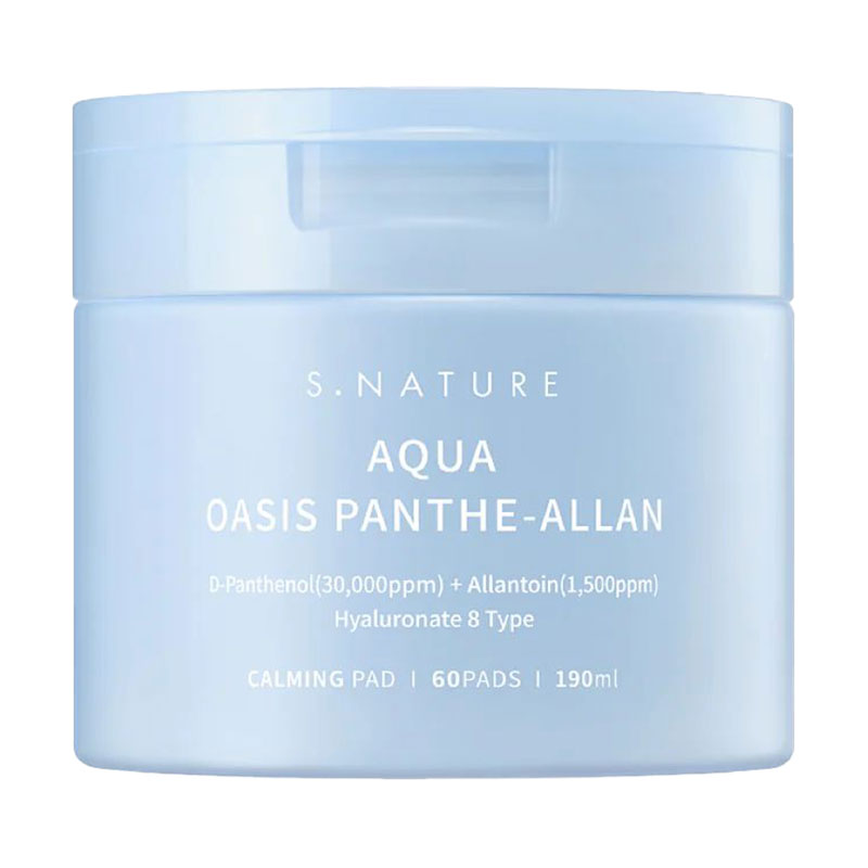 Заспокійливі пади для обличчя S.Nature Aqua Oasis Panthe-Allan Calming Pad, 190 мл, 60 шт