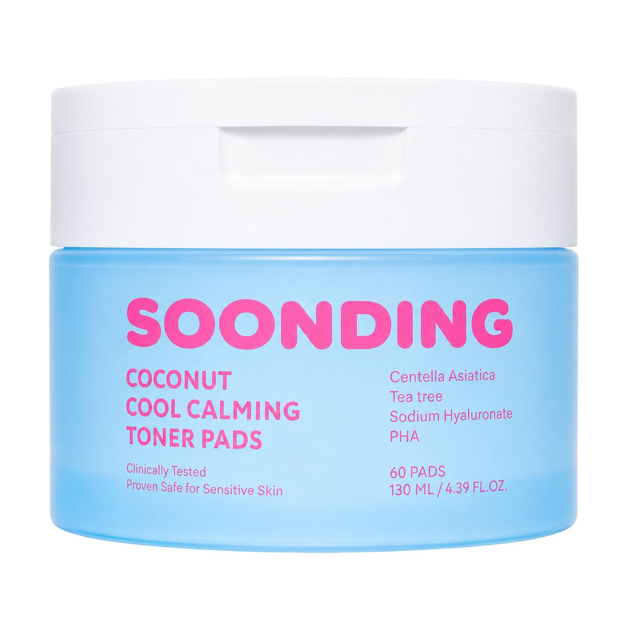 Заспокійливі тонер-пади для обличчя SOONDING Coconut Cool Calming Toner Pads з кокосом, 130 мл, 60 шт